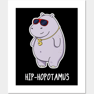 Hip-Hop-Potamus Cute Hippo Pun Posters and Art